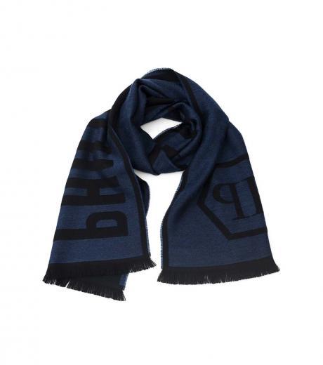blue black logo scarf