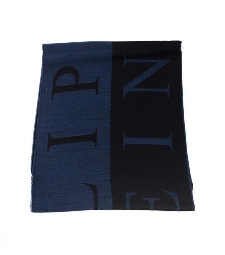 blue black logo scarf