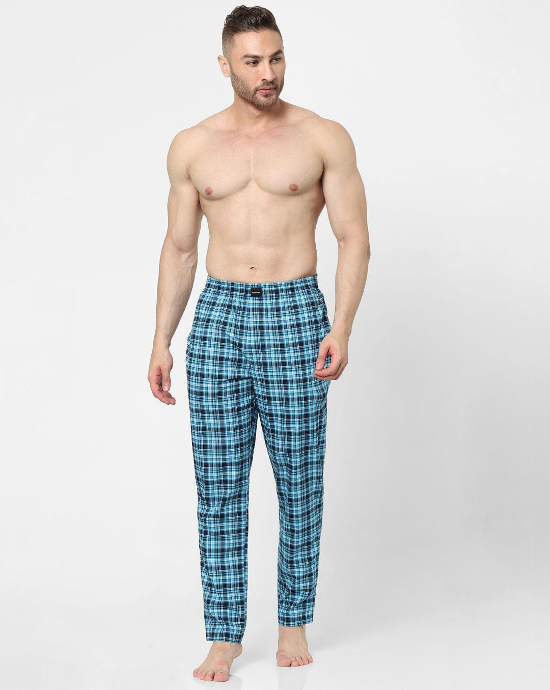 blue check pyjamas
