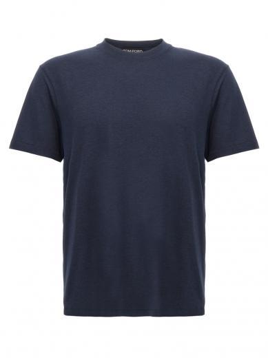 blue cotton lyocell t-shirt