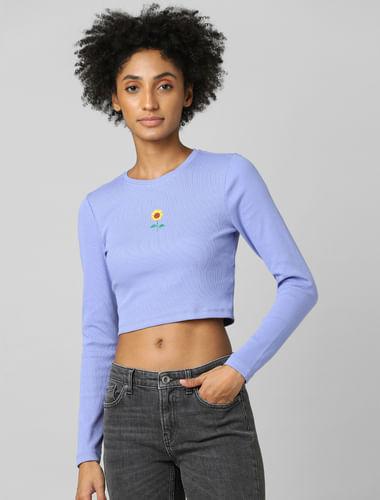 blue cropped top