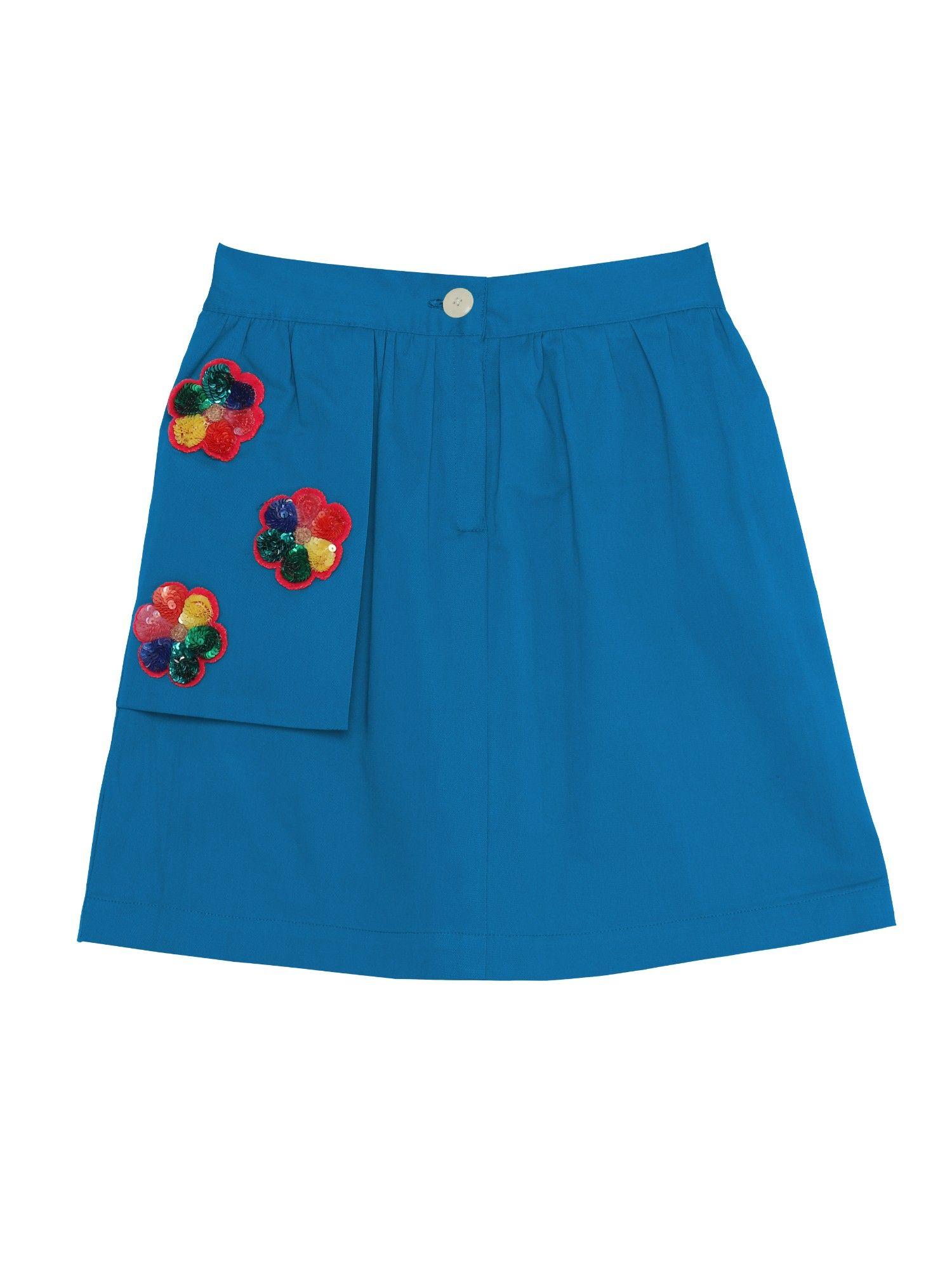 blue embellished easy breezy skirt