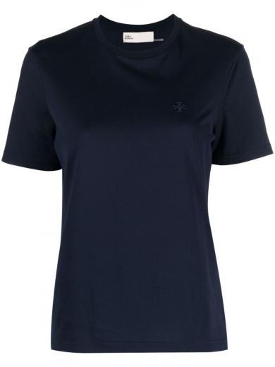 blue embroidered logo cotton t-shirt