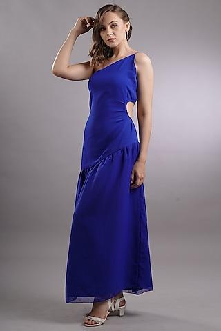 blue georgette dress