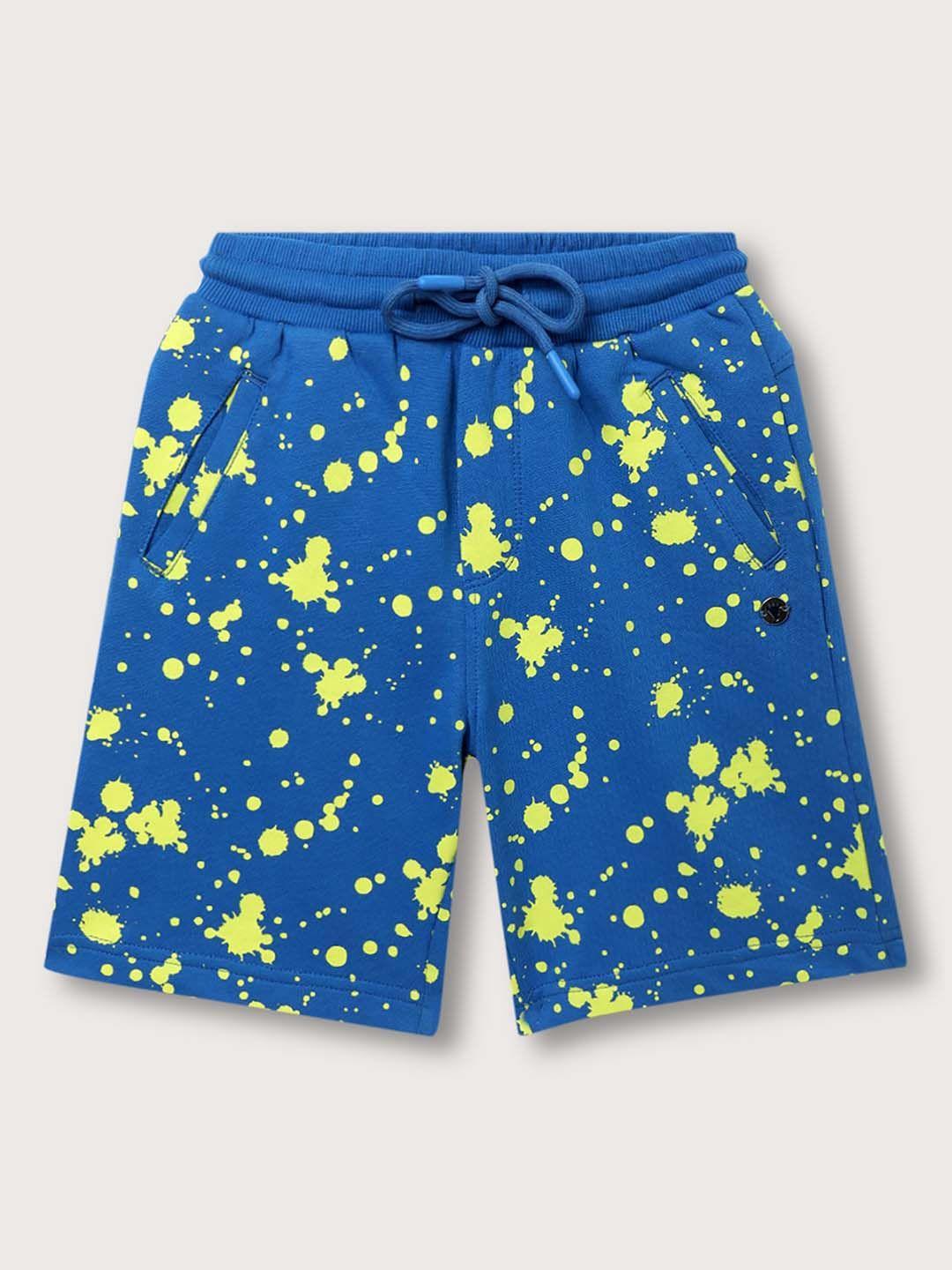 blue giraffe boys blue conversational printed shorts
