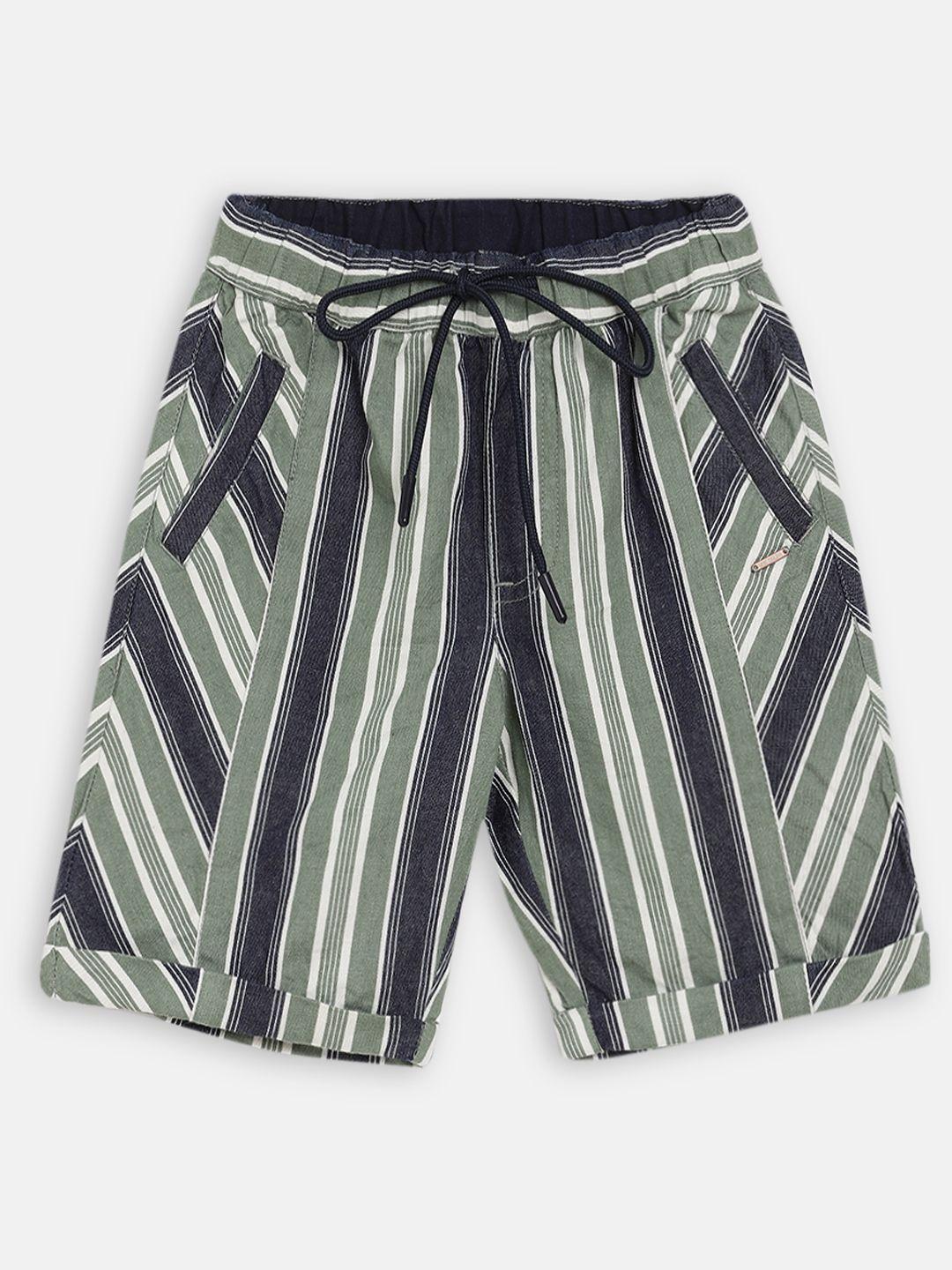blue-giraffe-boys-olive-green-striped-regular-fit-regular-shorts