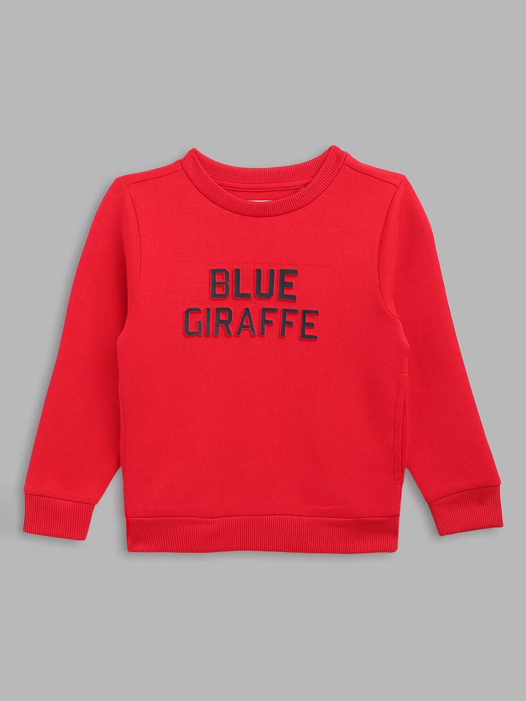 blue giraffe boys red printed sweatshirt