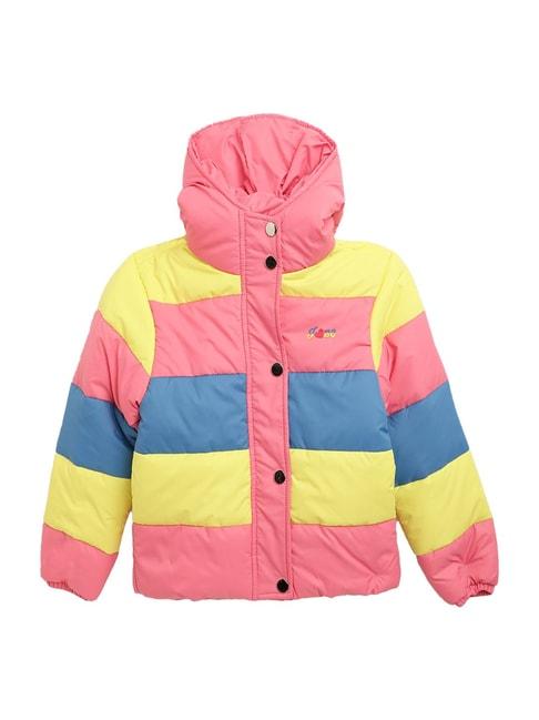 blue giraffe kids multicolor quilted jacket