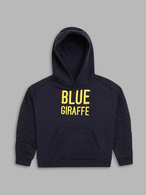 blue giraffe kids navy regular fit hoodie