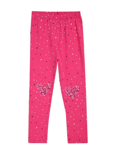 blue giraffe kids pink cotton printed leggings