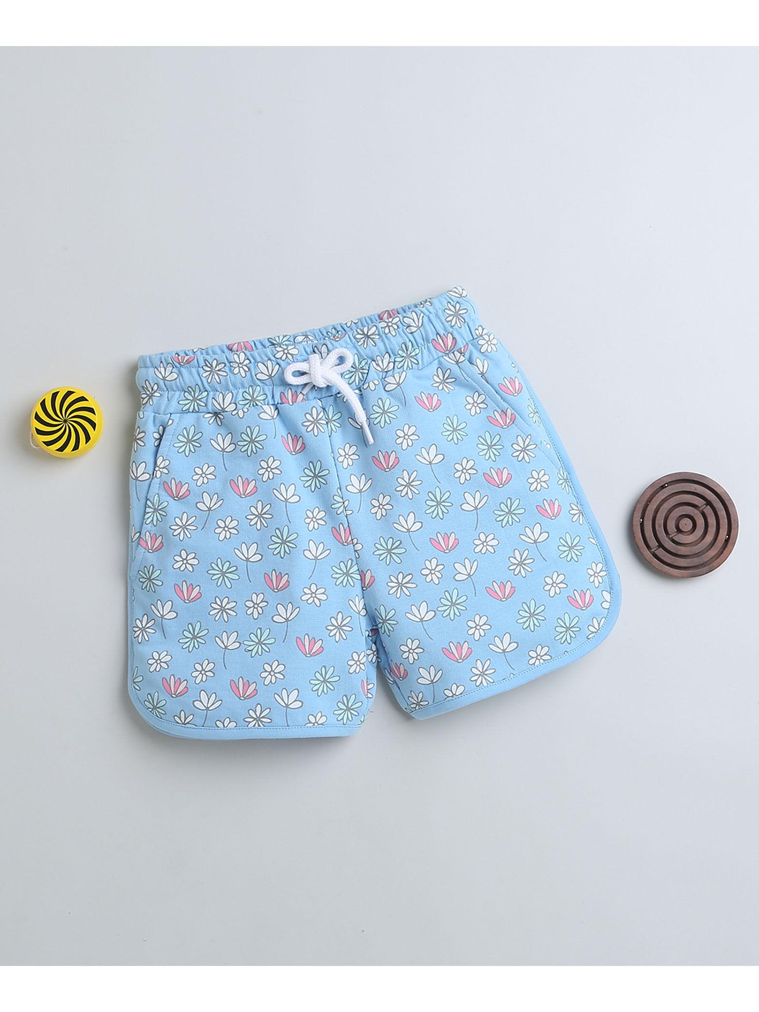 blue-girls-floral-shorts