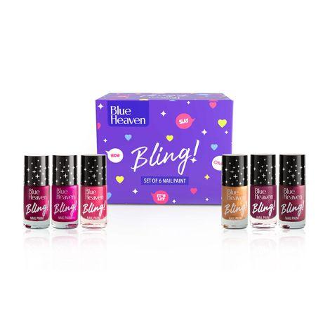 blue heaven bling nail paint hot glam edition,( 48 ml)