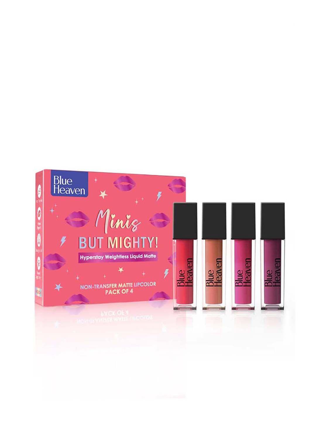 blue heaven set of 4 minis but mighty hyperstay liquid lipsticks 6ml - bridesmaid nude