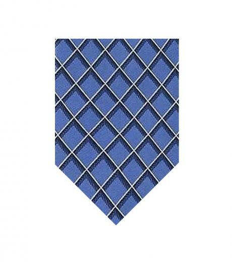 blue henry grid classic tie