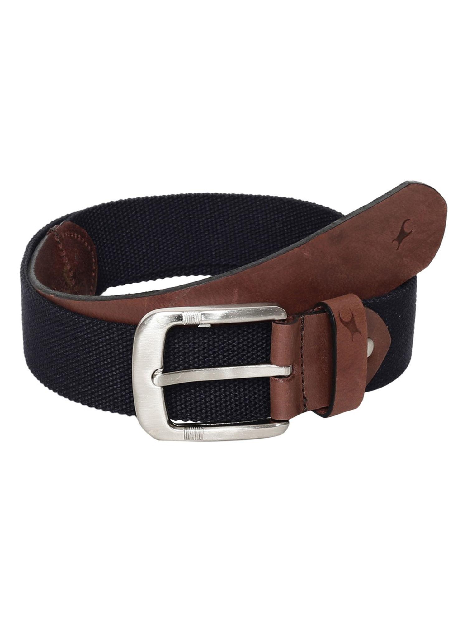 blue leather belt