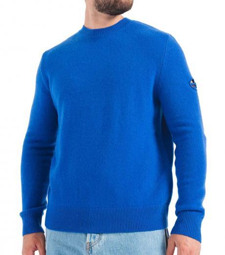 blue logo cut out detail sweater