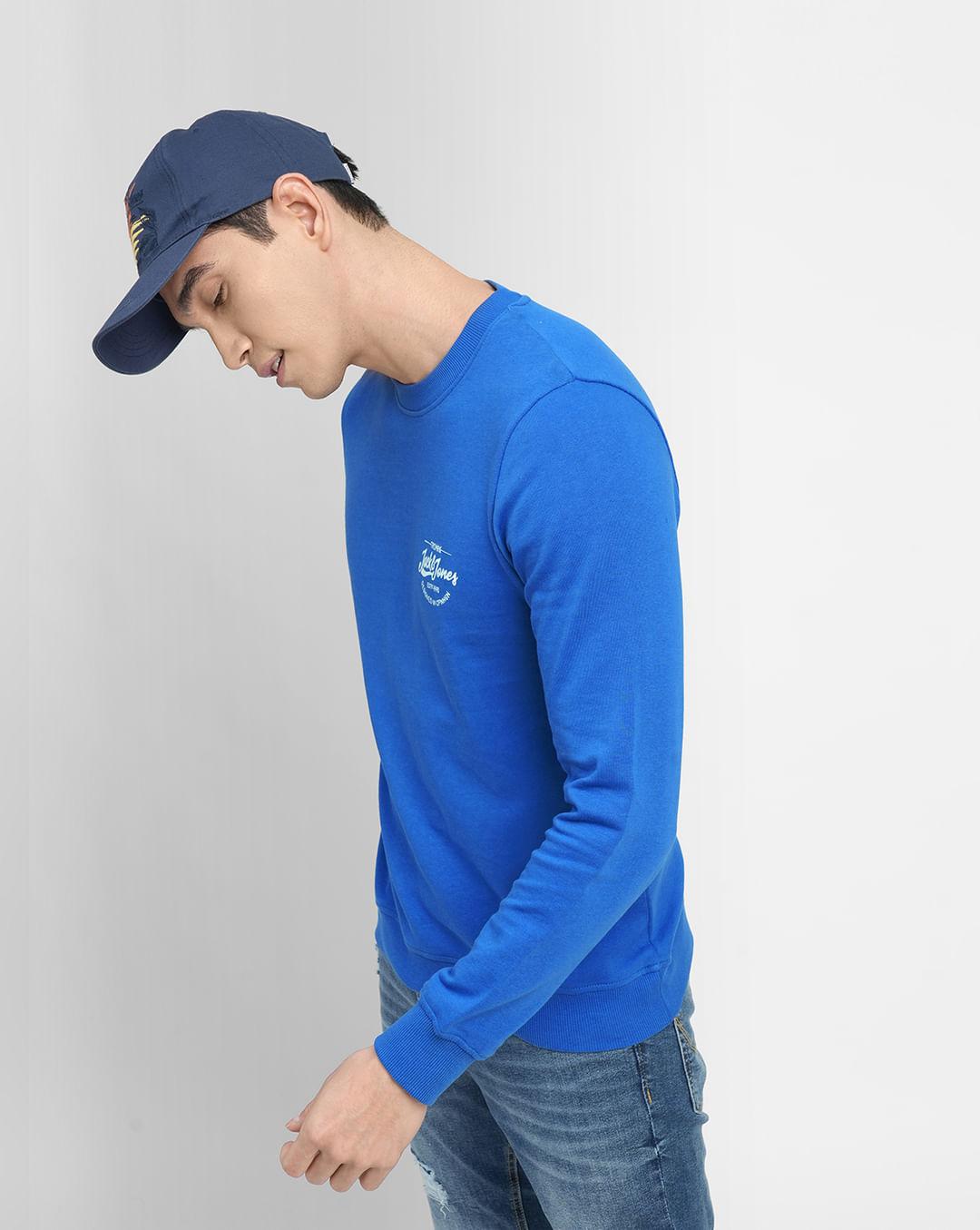 blue logo print sweatshirt