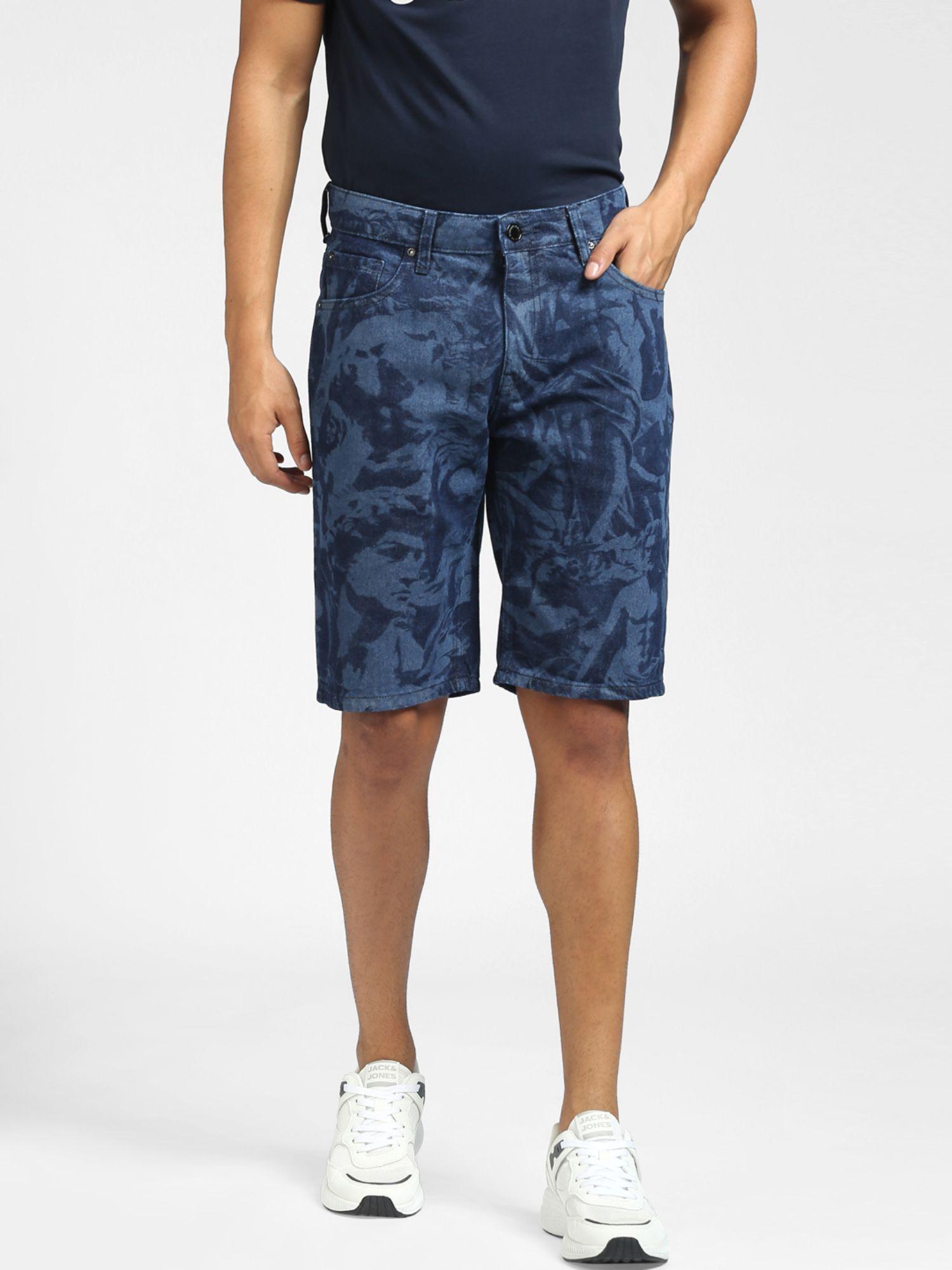 blue-low-rise-printed-denim-shorts