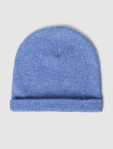 blue lurex knitted beanie