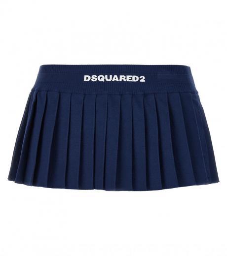 blue mini pleated skirt