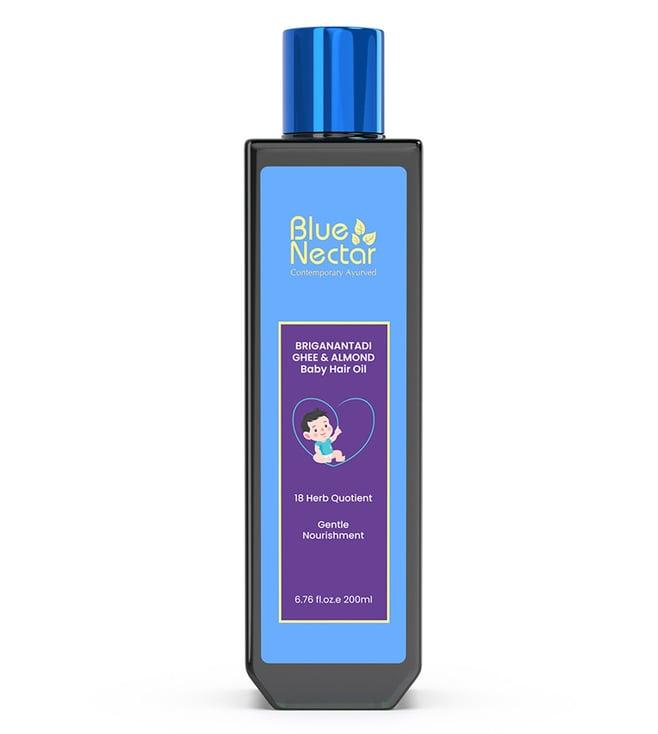 blue nectar briganantadi ghee & almond baby hair oil - 200 ml