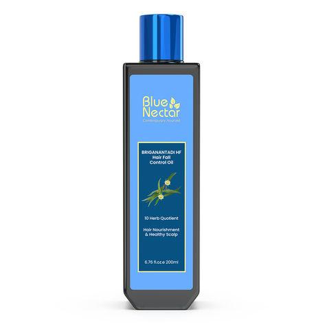 blue nectar briganantadi hair fall control and healthy scalp hair oil (10 herbs, 200 ml)