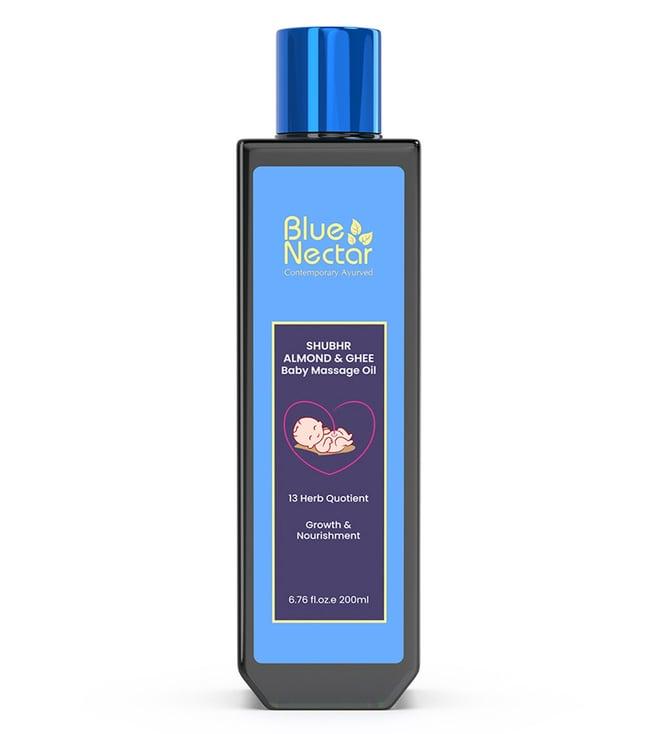 blue nectar shubhr almond & ghee baby massage oil - 200 ml