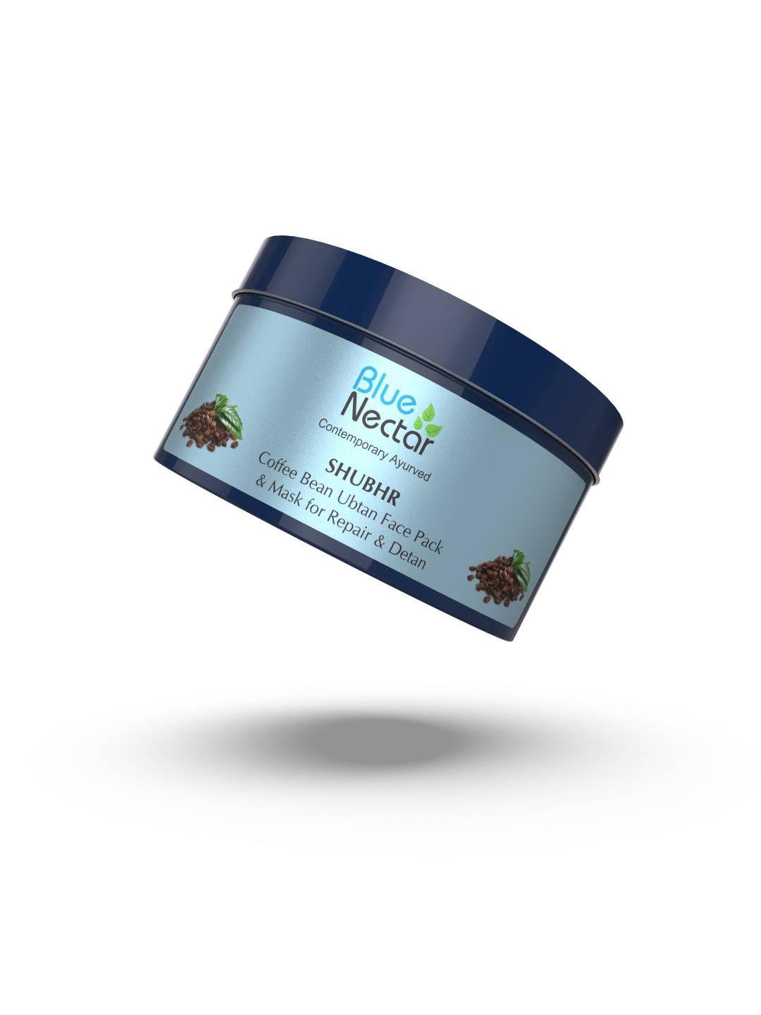 blue nectar shubhr coffee bean ubtan face pack & mask for skin repair & detan - 100 g