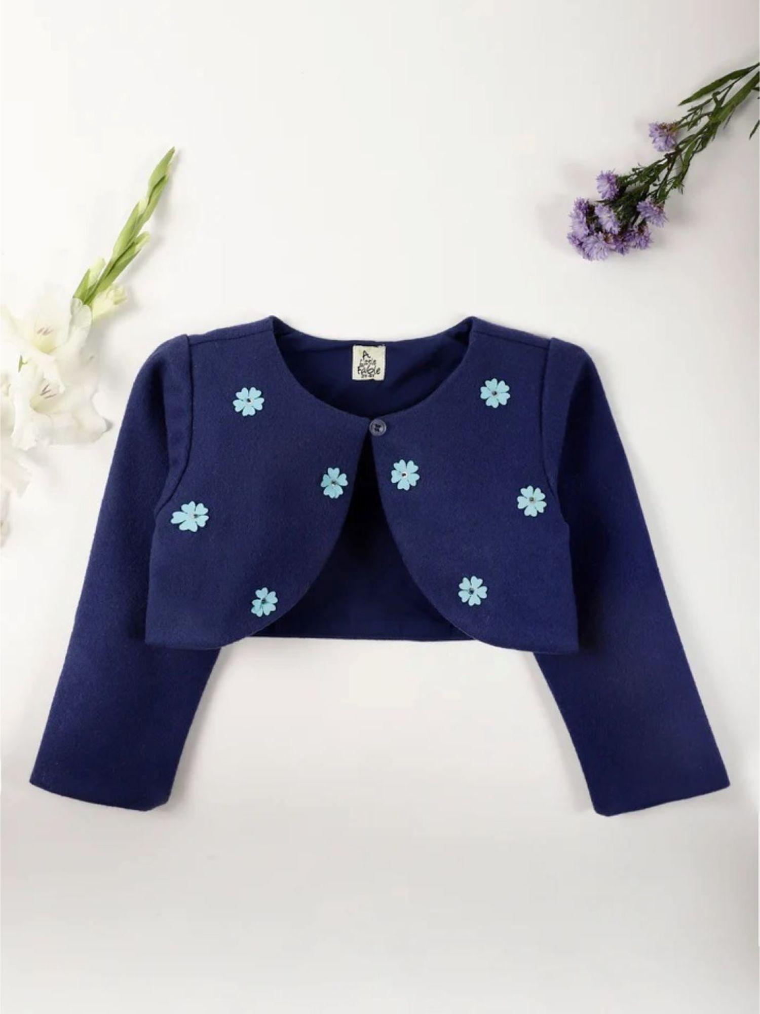 blue petals cardigan for girls