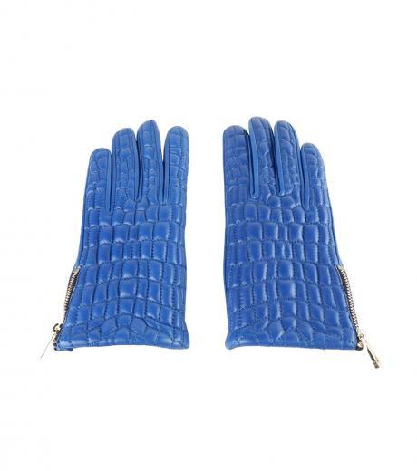 blue quilted gloves