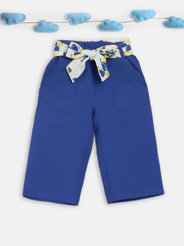 blue regular fit culotte