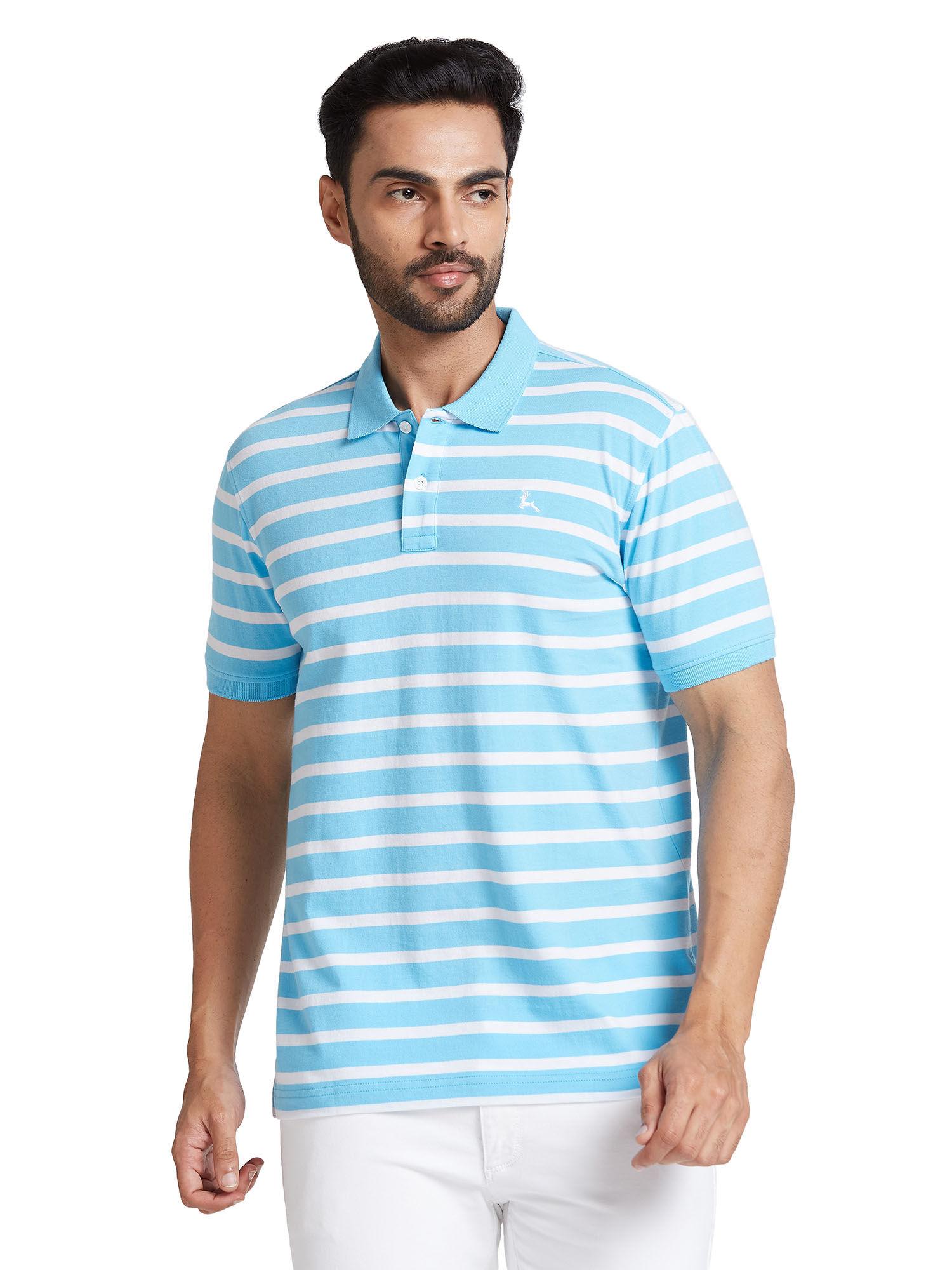 blue regular fit dyed polo t-shirt