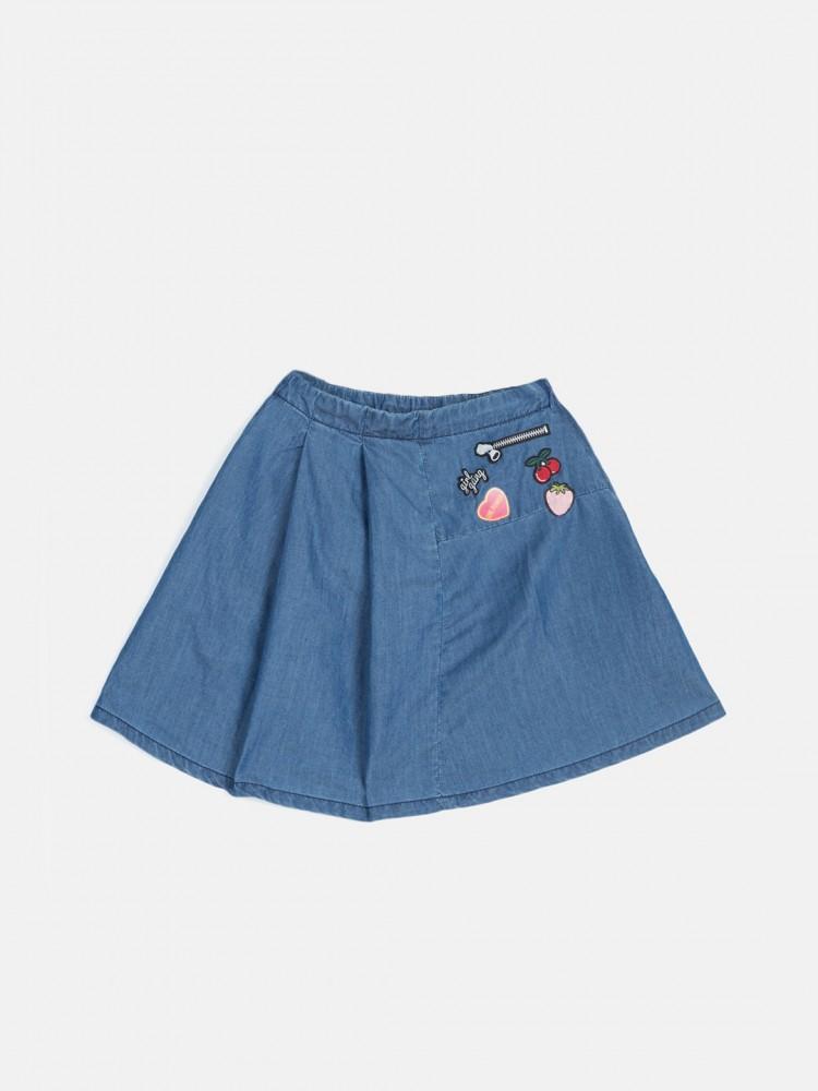 blue regular fit skirt
