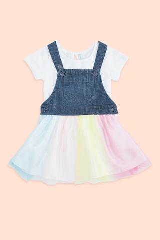 blue solid casual baby regular fit dungaree