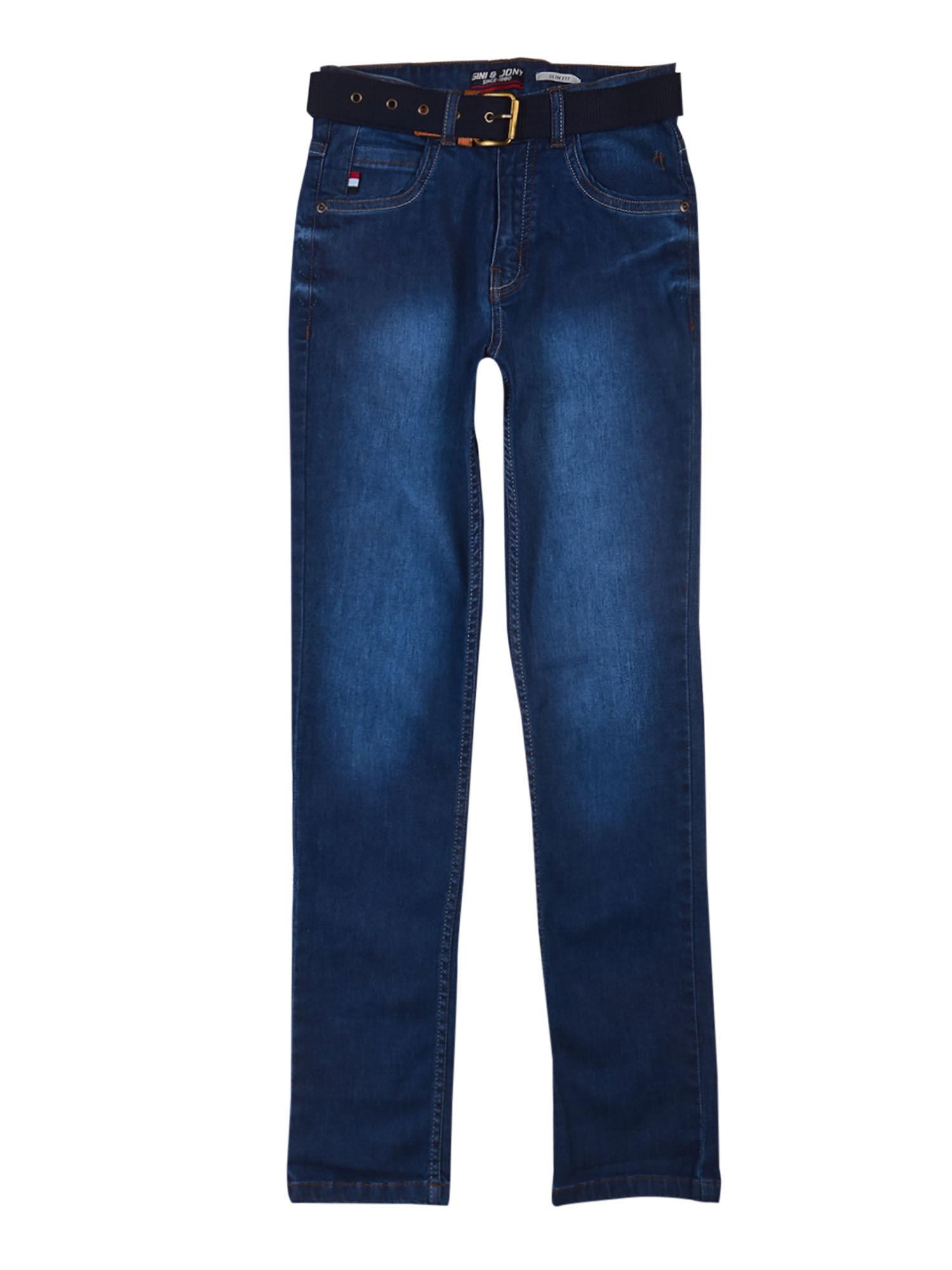 blue solid/plain jeans
