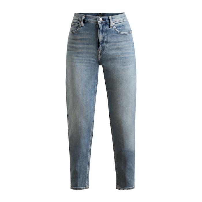 blue straight fit wash jeans