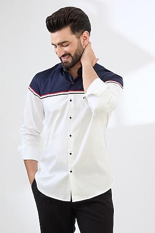 blue & white cotton shirt