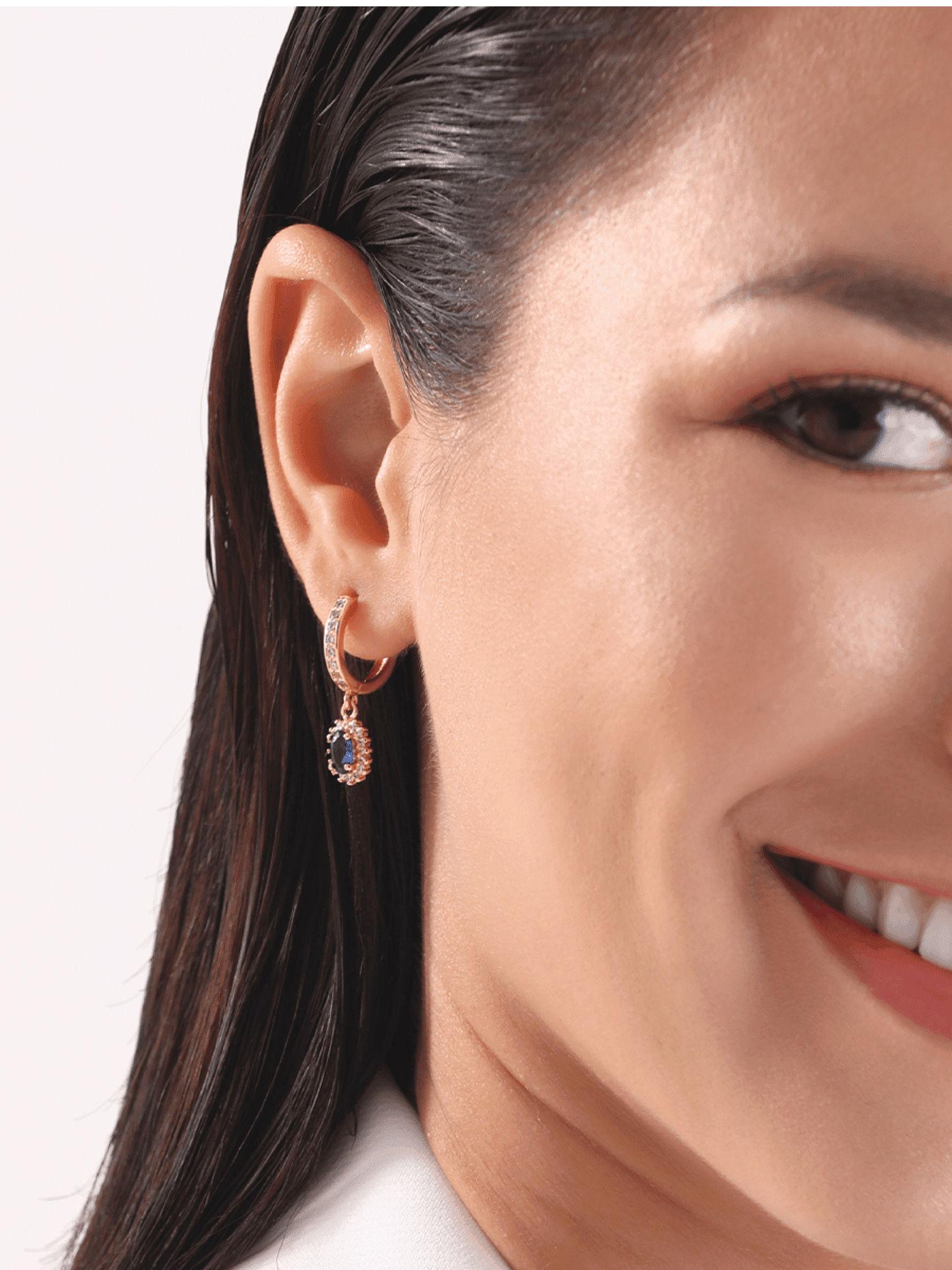 blue 925 silver amaaya hoops earrings