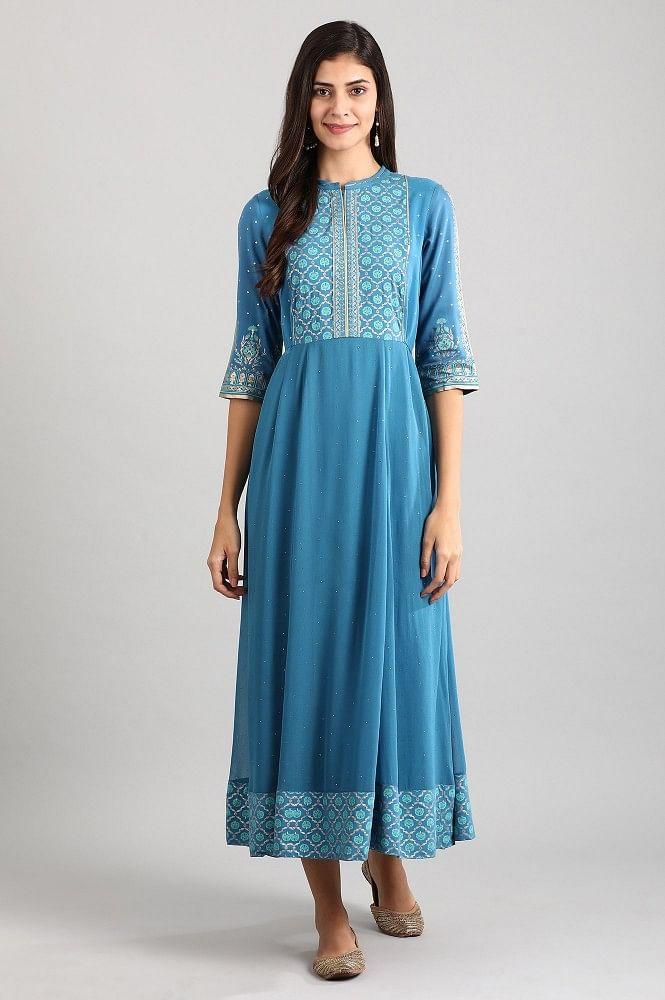 blue a-line dress