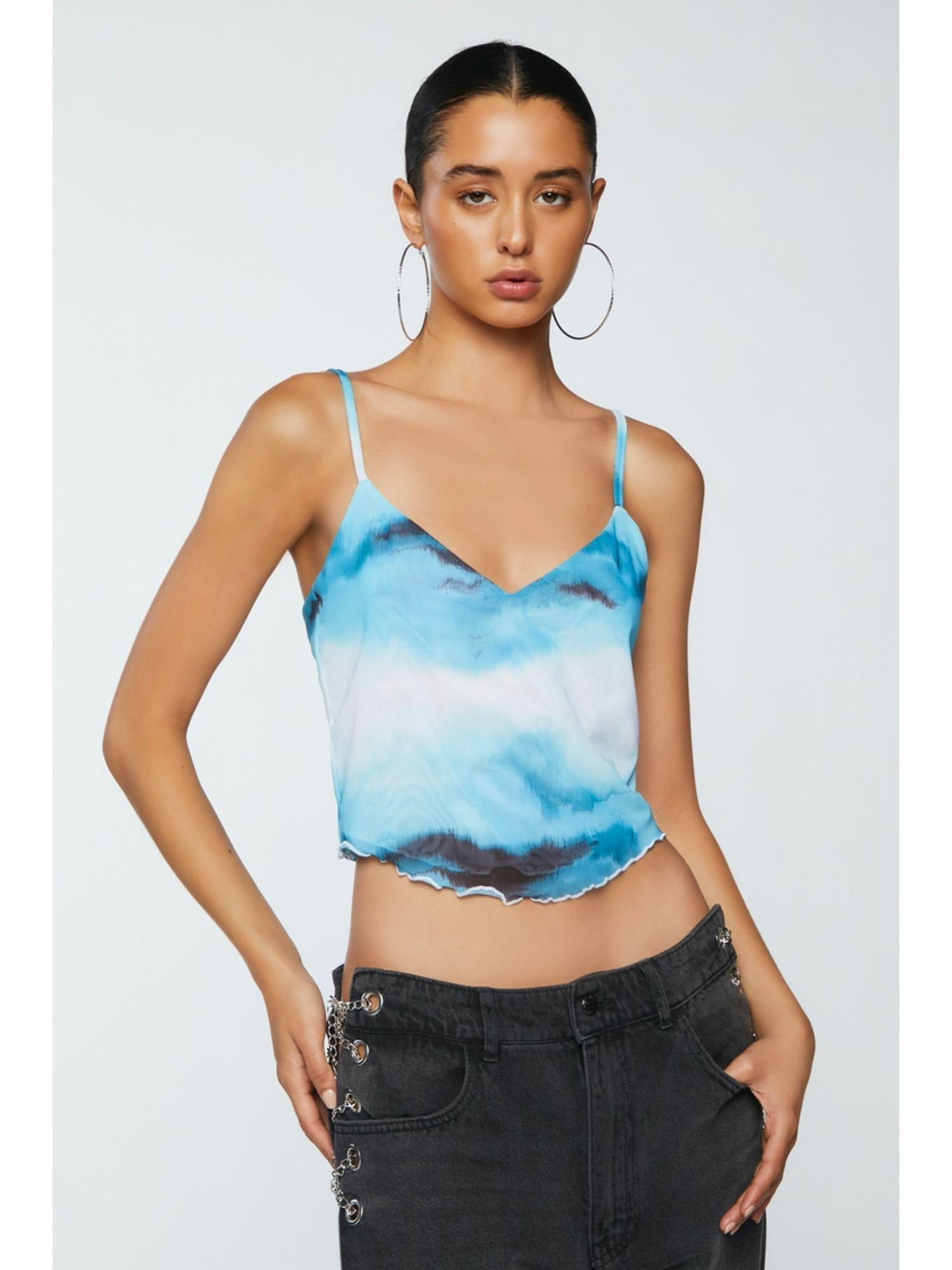 blue abstract camisole