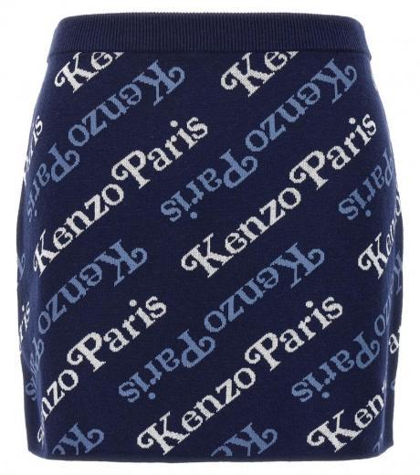 blue all over logo skirt