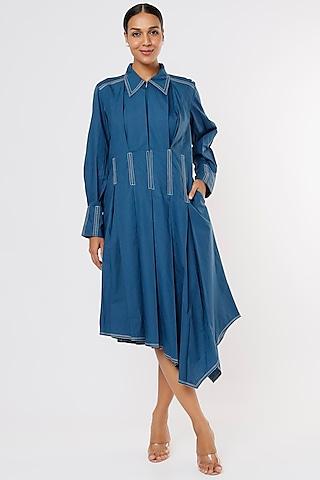 blue asymmetrical dress