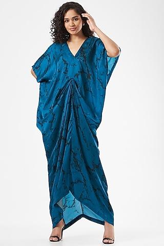 blue bamberg satin dress