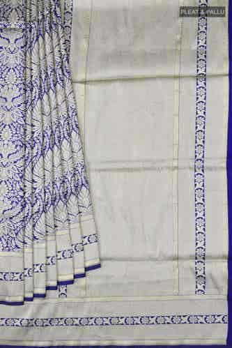 blue banarasi silk saree