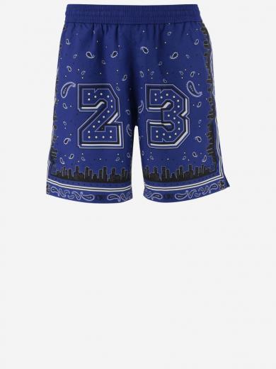 blue bandana swim shorts
