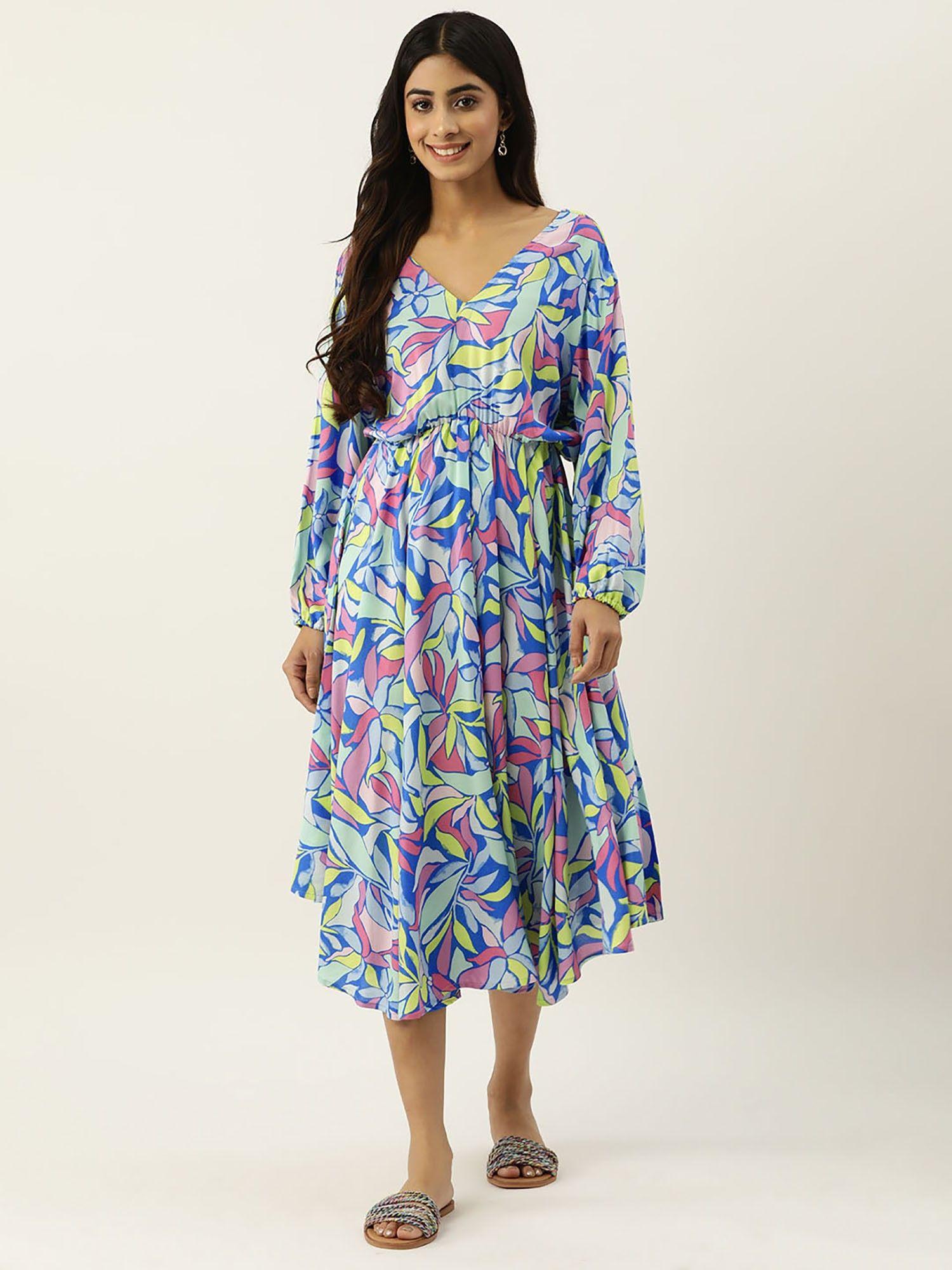 blue beachwear cover-up dress