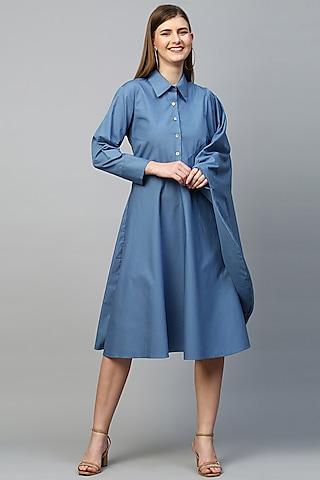 blue blended kaftan dress