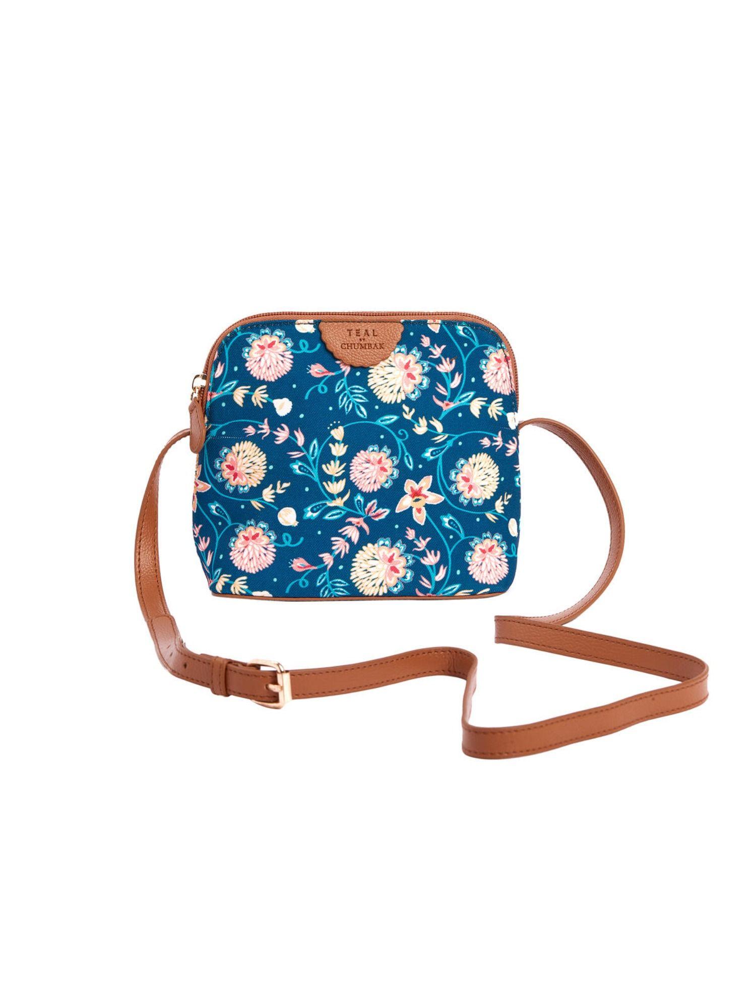 blue bloom sling bag