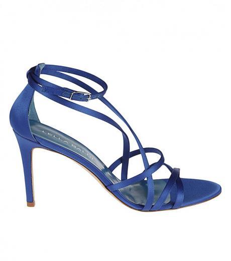 blue blue satin sandals