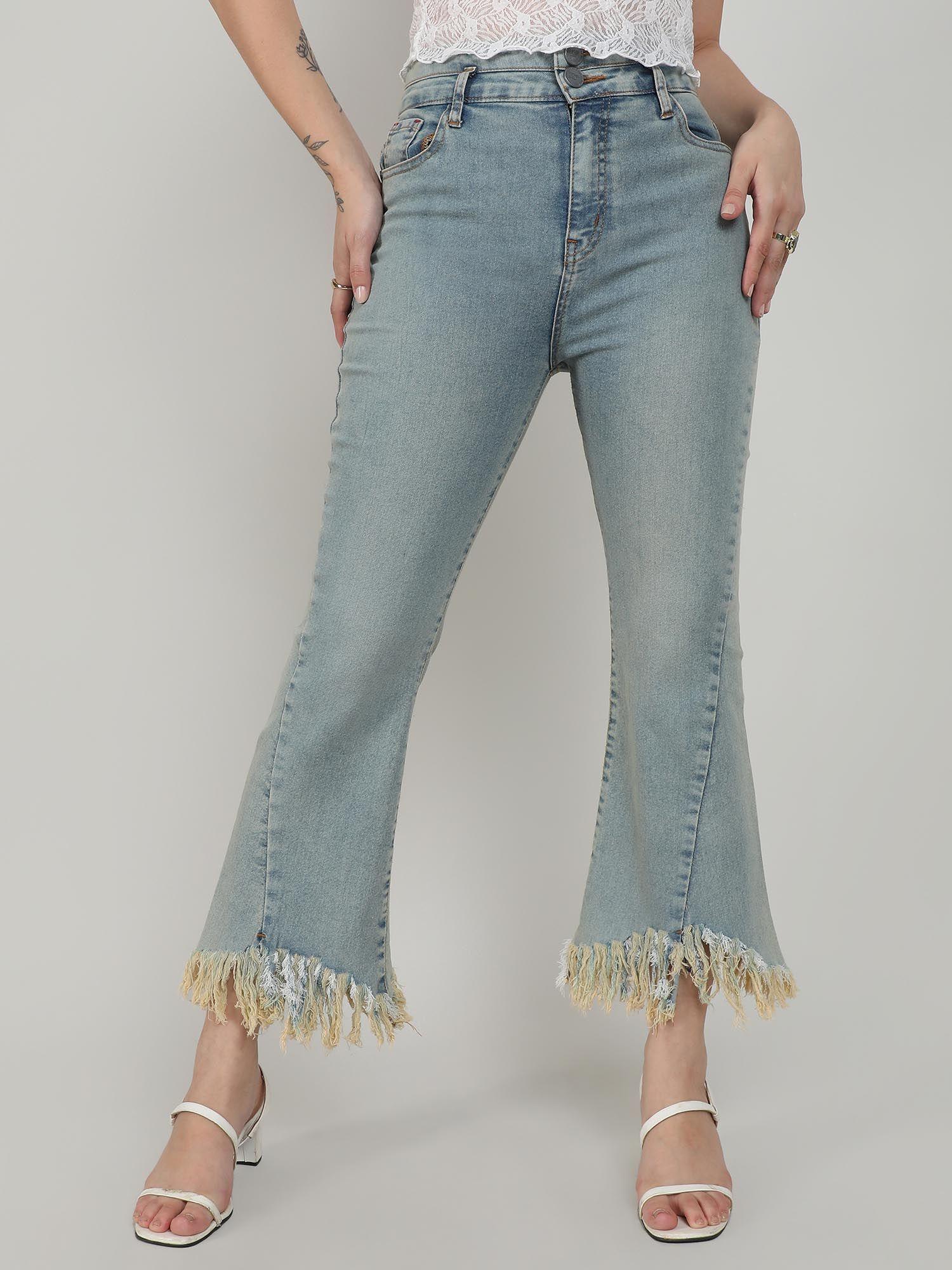 blue boot cut denim jeans